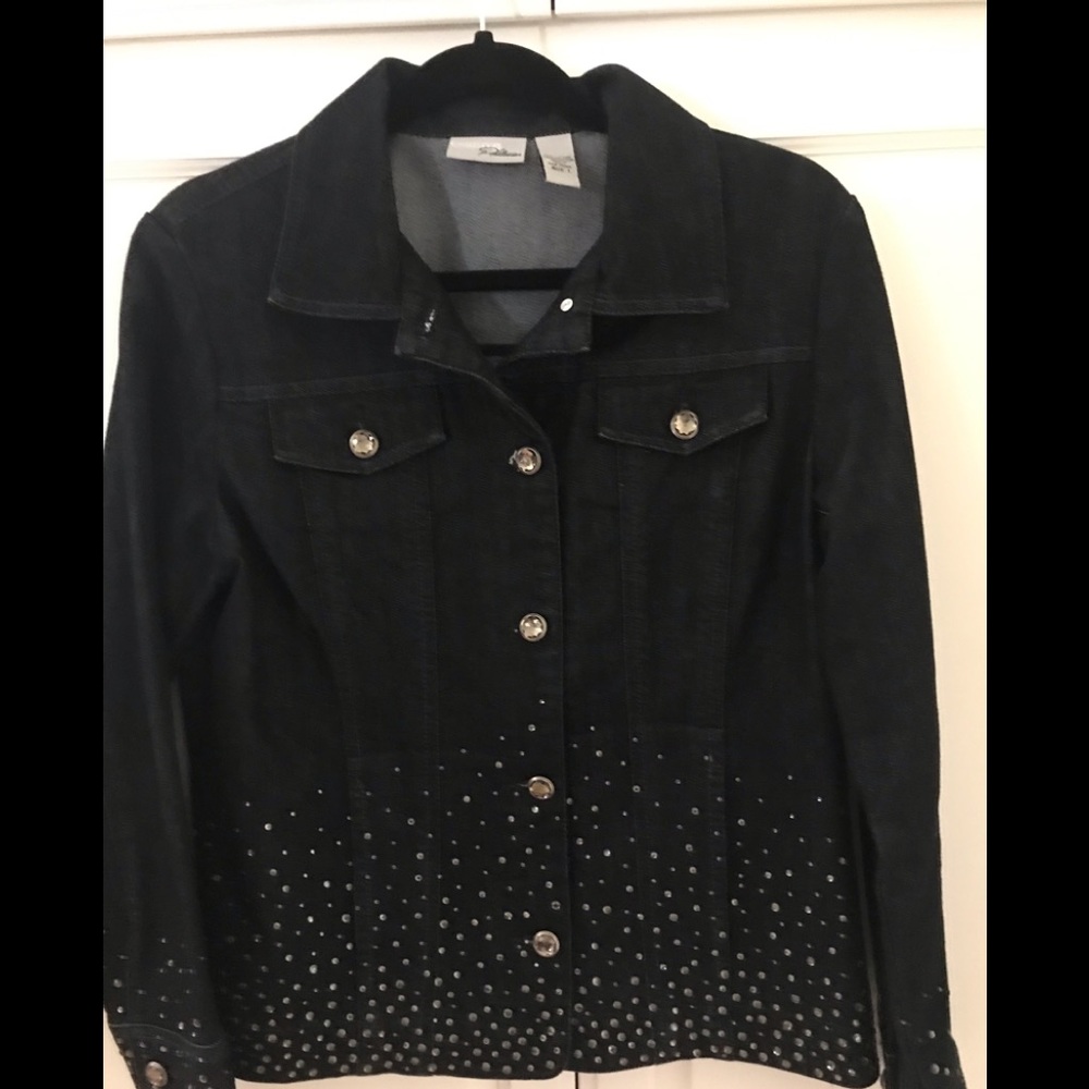 Chico’s embellished Jean jacket.